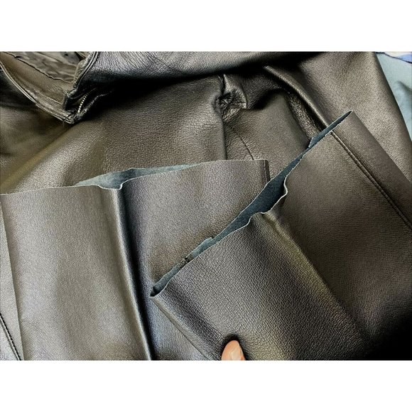 Santa Fe women's 100% leather pants black lined straight size 6 - Picture 4 of 10